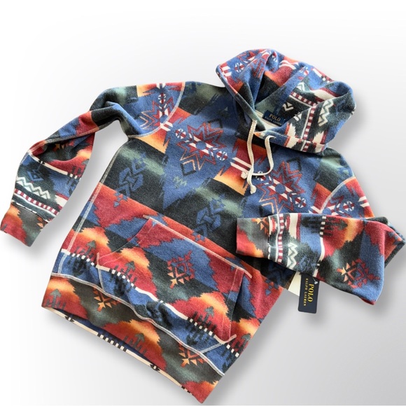 Polo By Ralph Lauren Southwestern Print Pullover Hooded Sweatshirt - Picture 4 of 16